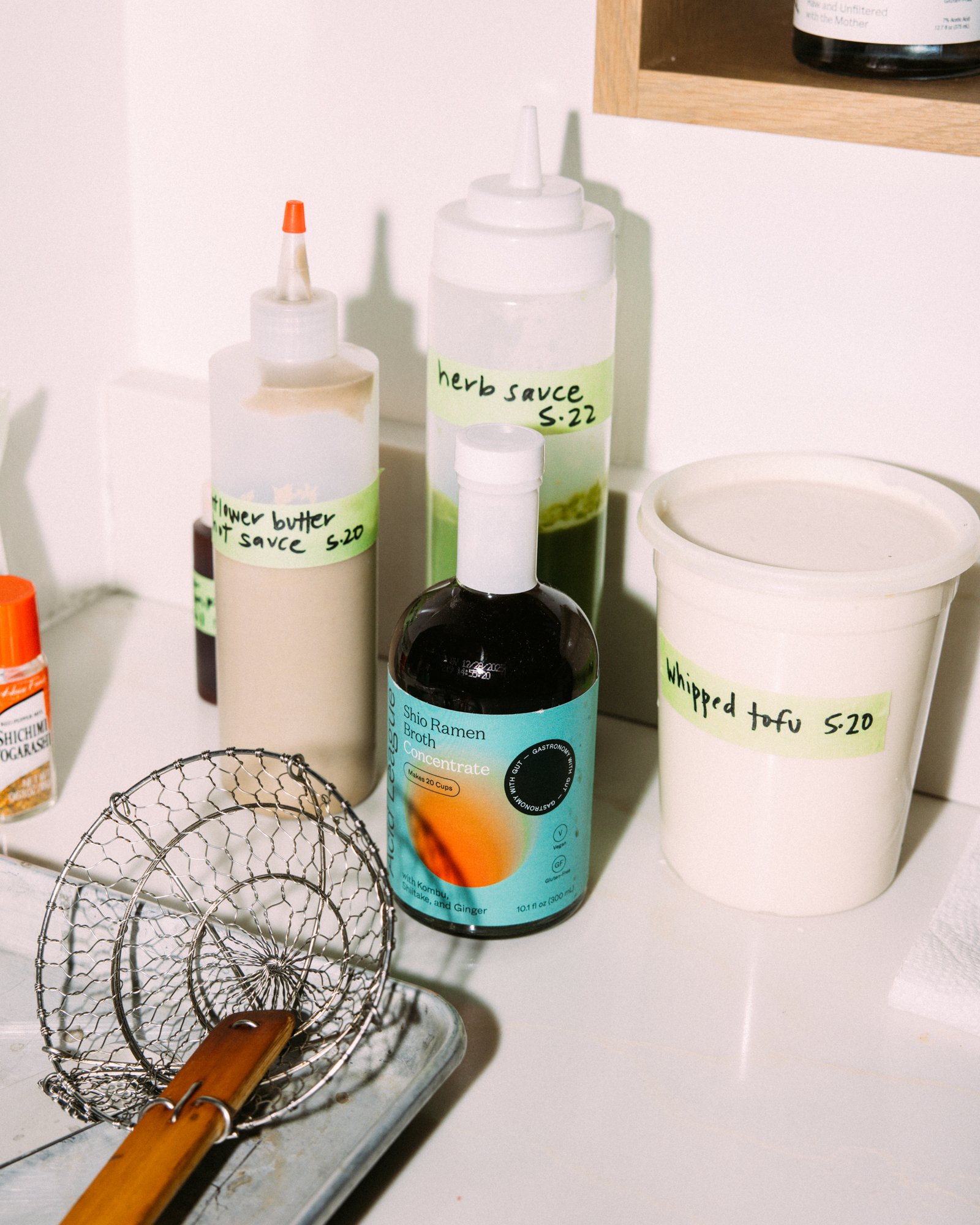 Acid League vinegar in restaurant kitchen by Sam Keeler