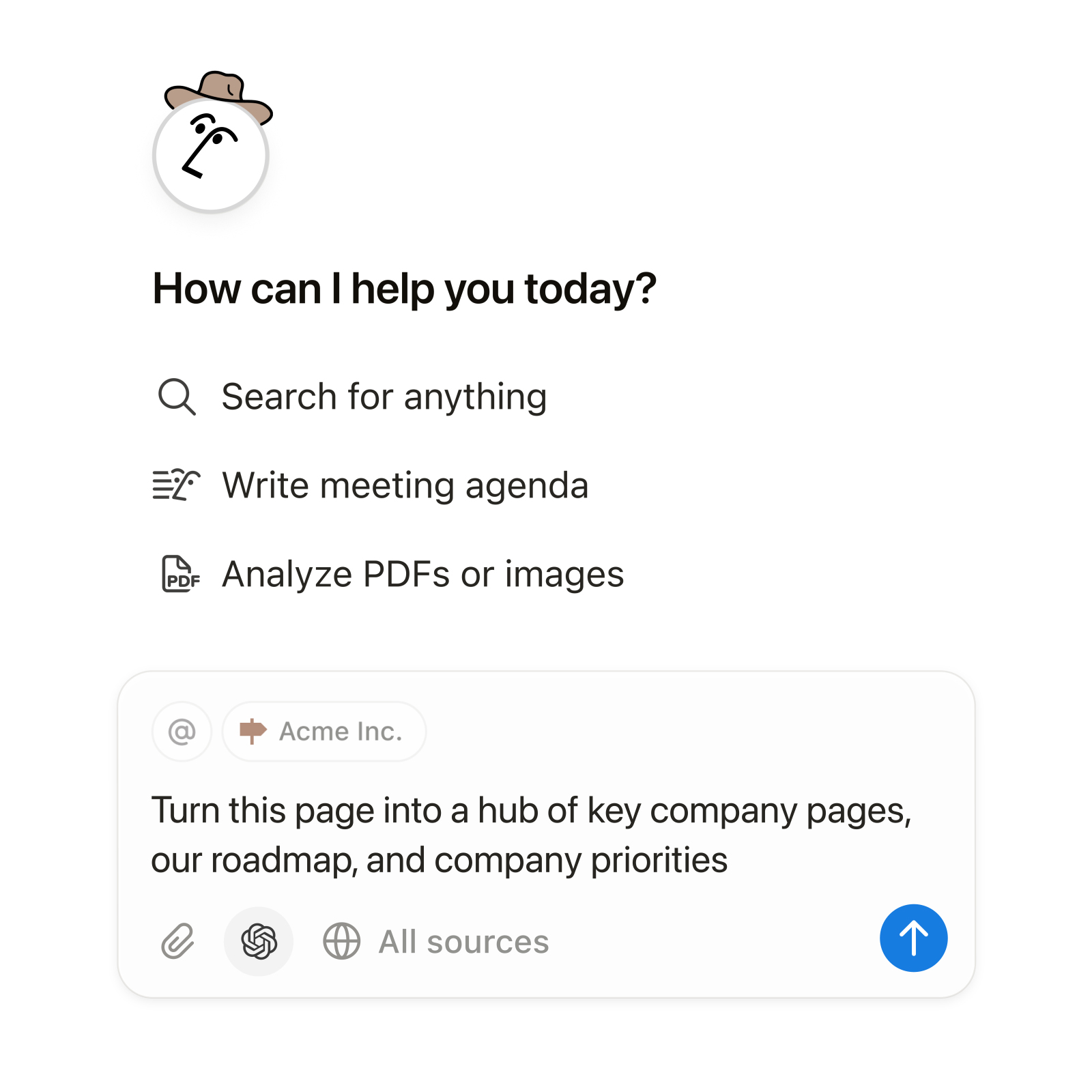Notion — AI assistant mobile interface 2024